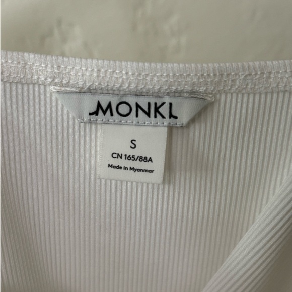 Monkl White Ribbed Crop Tank - Picture 3 of 6